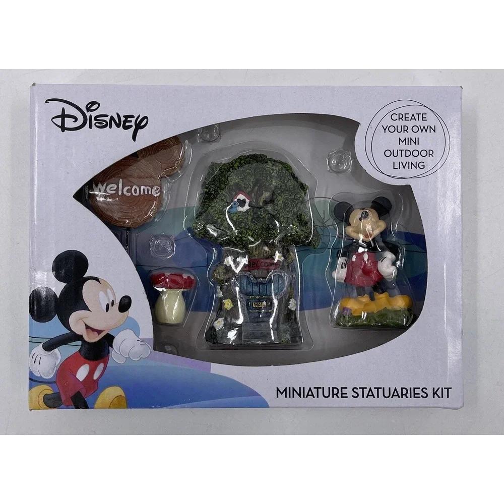 Disney Mickey Mouse Fairy Garden Miniature Statuaries Kit 4 Pc New in Box‎ NIB